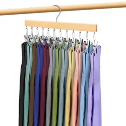 Wooden Hat hanger for Baseball Caps Space Saving Organizer with Non Slip 12 Clips Multi-function Hooks Drying Hangers for Pants