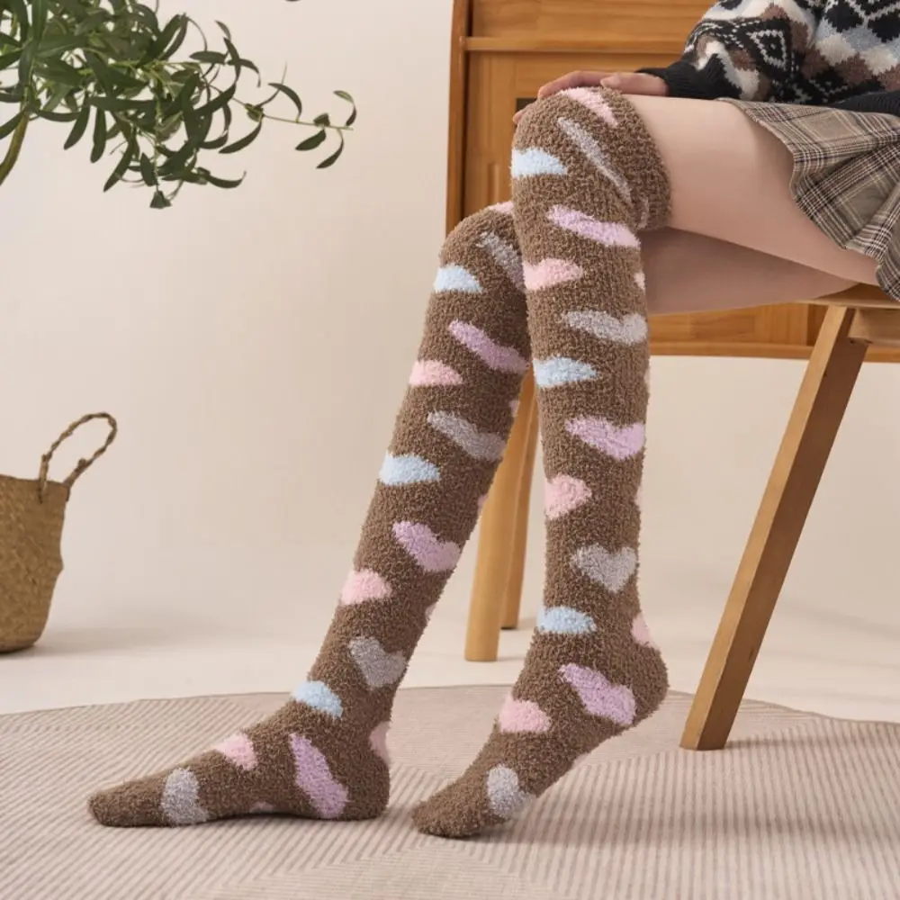 ถุงเท้าขนแกะคอรัลหนานุ่ม อุ่นสบาย ถุงเท้าสำหรับใส่นอน ถุงเท้าข้อสั้น ถุงเท้ายาวหวานๆ สำหรับฤดูใบไม้ร่วง