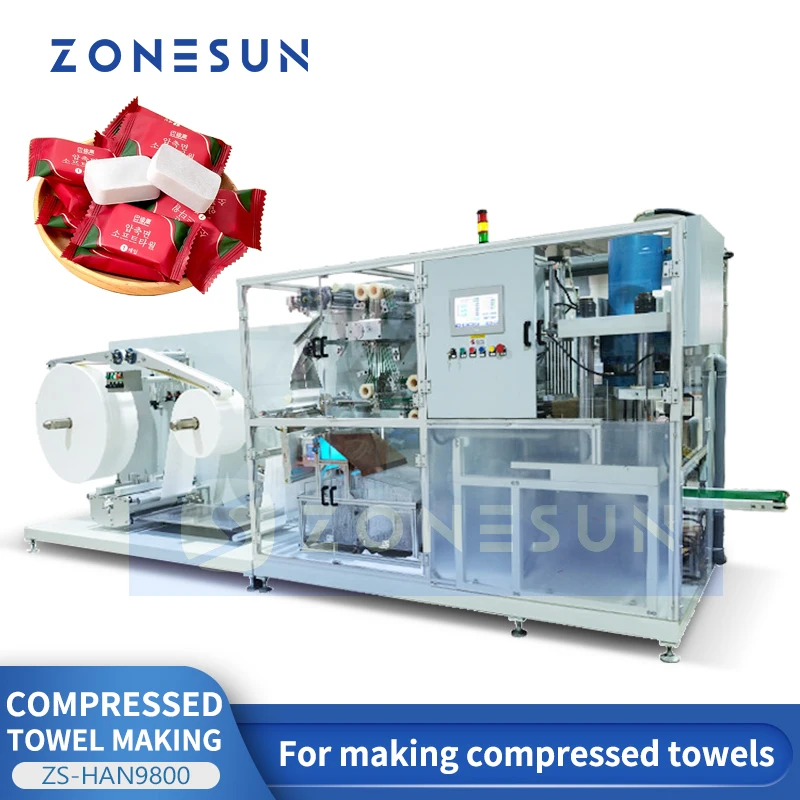 ZONESUN Automatic Compressed Disposable Towel Making Machine Portable Mini Towel Face Towels ZS-HAN9800