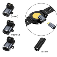 TYPE C/DC5521/MICRO Charging Adapter PLUT FOR Watch Garmin Fenix 8 7 6 5 8X 7X 6X Tactix Venu 2 2S Charger Adapter