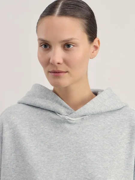 Mole f casual soltinho com capuz, estilo ombro caído, manga crida, fce, confortável, respirável, aodão e po...
