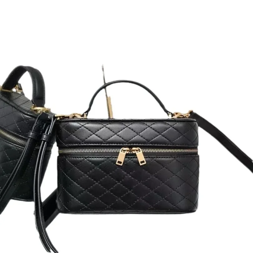 2025 Nieuwe lederen doos tas cosmetische lunch dames meisje schoudertassen crossbody dames kleine vierkante tas
