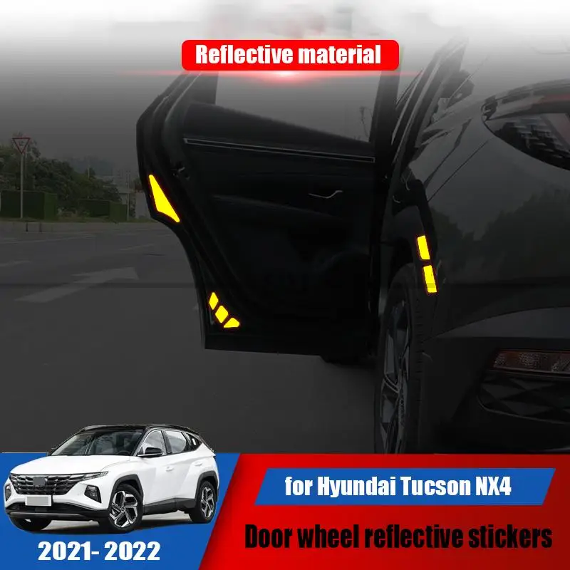 for Hyundai Tucson NX4 2021 2022 door wheel eyebrow reflective material exterior modification sticker decoration