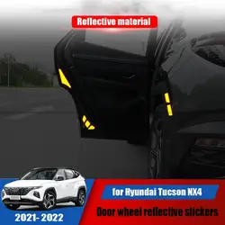 for Hyundai Tucson NX4 2021 2022 door wheel eyebrow reflective material exterior modification sticker decoration