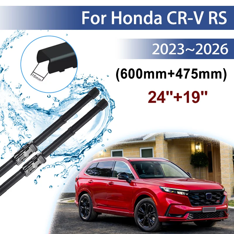 

Автомобильный передний дворник для Honda CR-V CRV RS 2023 ~ 2026 2024 2025 лезвия резиновые стеклоочистители передние щетки инструменты автоаксессуары 24 "+ 19"