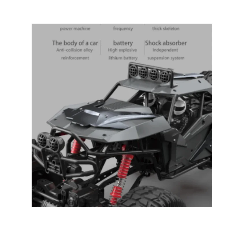 Camión teledirigido de alta velocidad, seis ruedas grandes, 70CM, 2,4G, todo terreno, 4WD, absorción de impacto independiente, iluminación LED, coche teledirigido