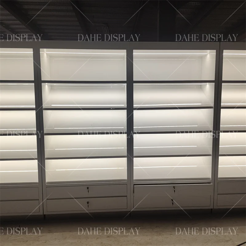 مخصص. عرض متجر المجوهرات الجداري المخصص مع خزانة عرض الأثاث والمجوهرات الفاخرة الخفيفة #4