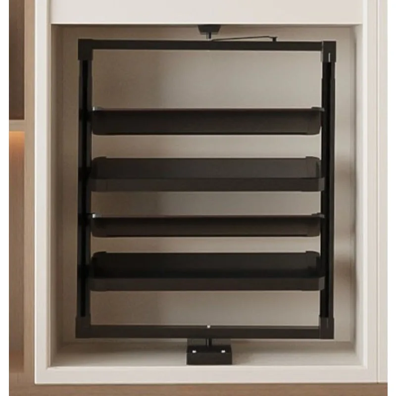 

360 degree rotating built-in pull-out hardware flip shoe rack