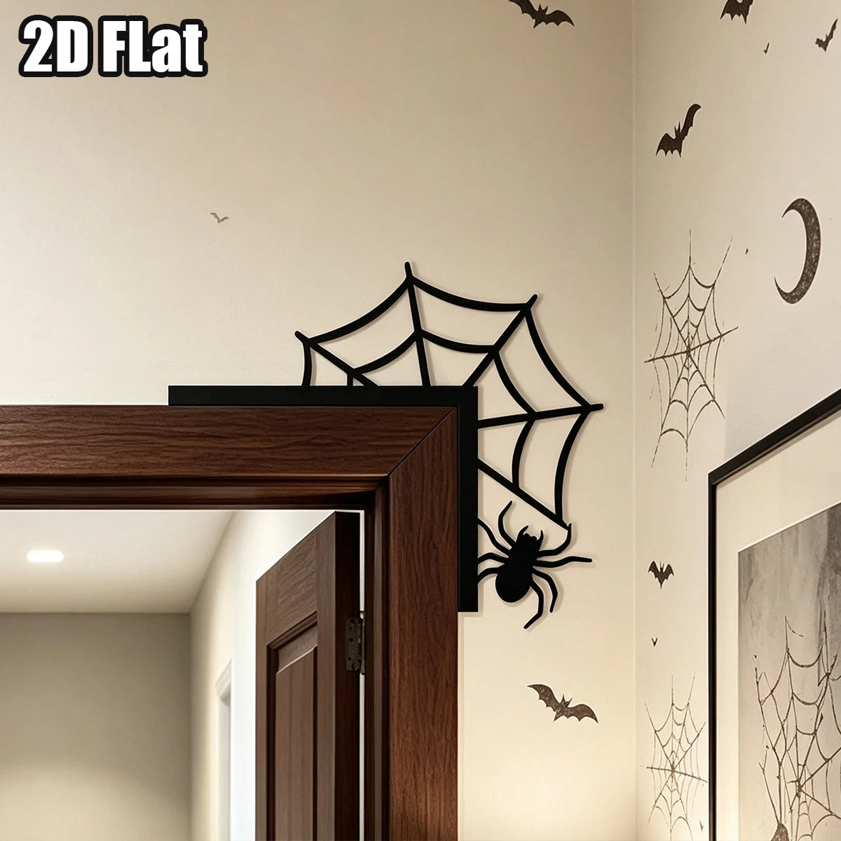 1Pc Halloween Spider Metal Wall Art,Door Corner Art,for Home Room Wedding Party Decor,As Halloween Christmas birthday Gift