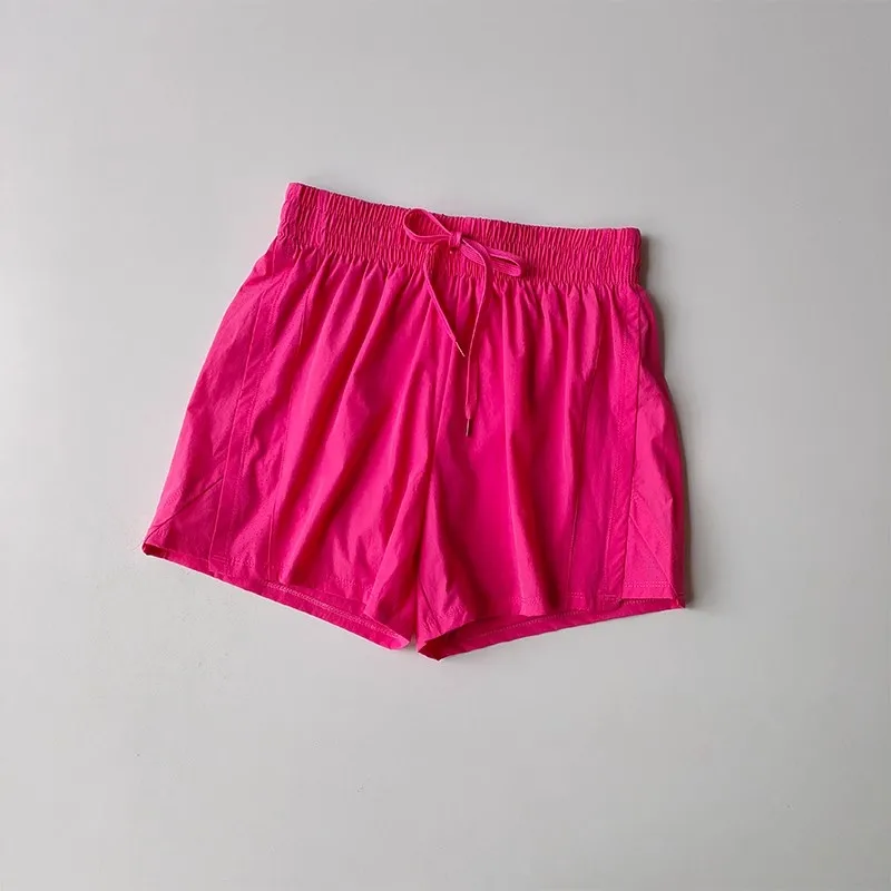 Sommer Damen High-Waist Lauf- und Yoga-Shorts, 2-in-1 Freizeit-Kurzhose, Radfahrer-Shorts, Sport-Shorts – Detail 3