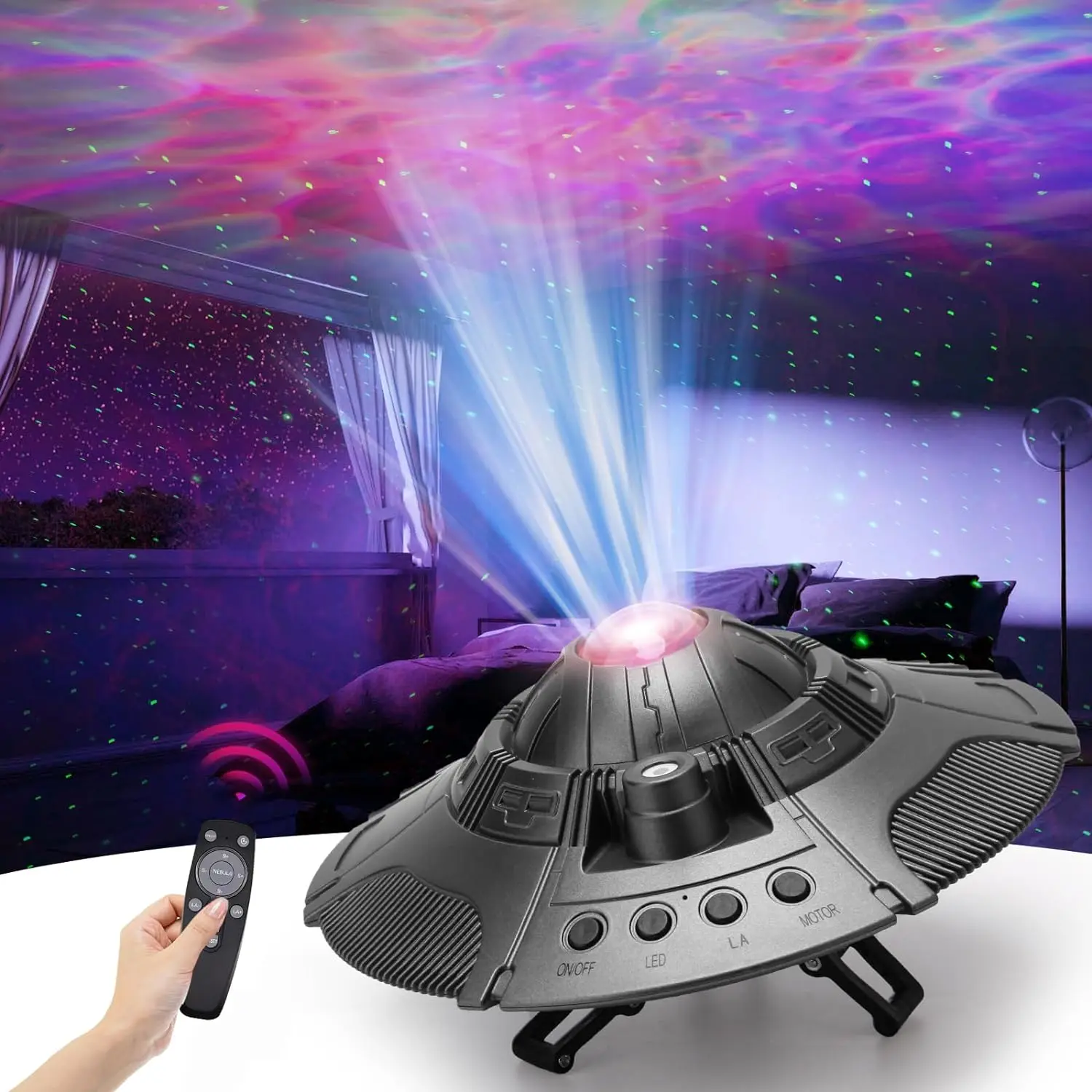 UFO Galaxy Projector, LED Lights for Bedroom, Star Projector, Night Light for Kids and Adults, Starry Nebula Ceiling LED Lamp