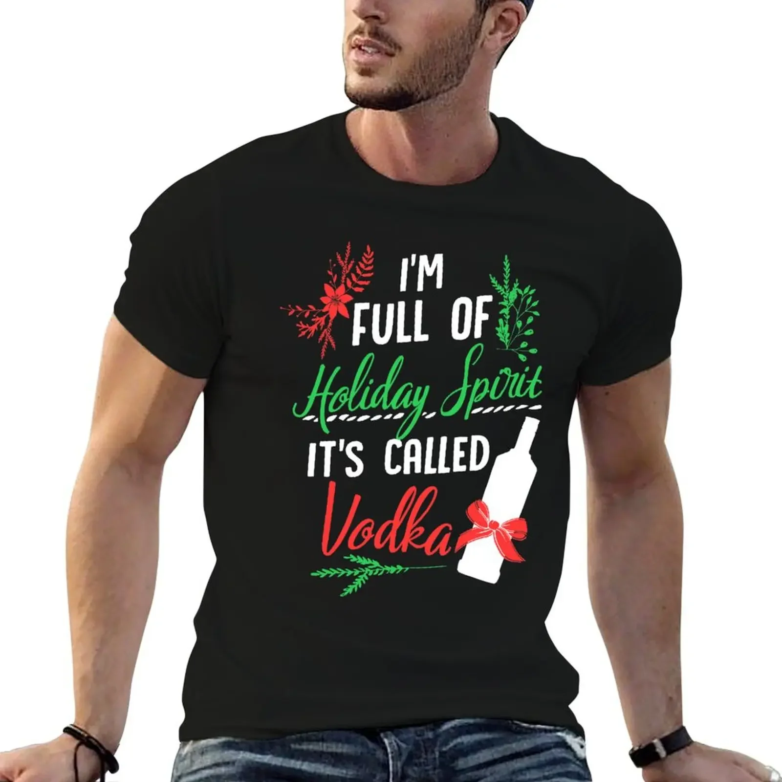 

I am Full of Holiday Spirit and it's called Vodka Christmas Party T-Shirt cute clothes oversized t shirt plain t shirts men