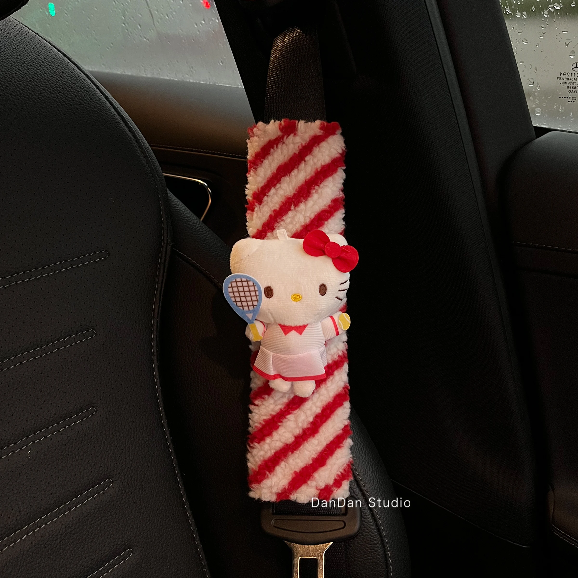 

Cute Tennis Hello Kitty Car Safety Belt Cover Adjustable Seat Belt Cover Shoulder Strap Cover Car Shoulder Protector Pad Auto