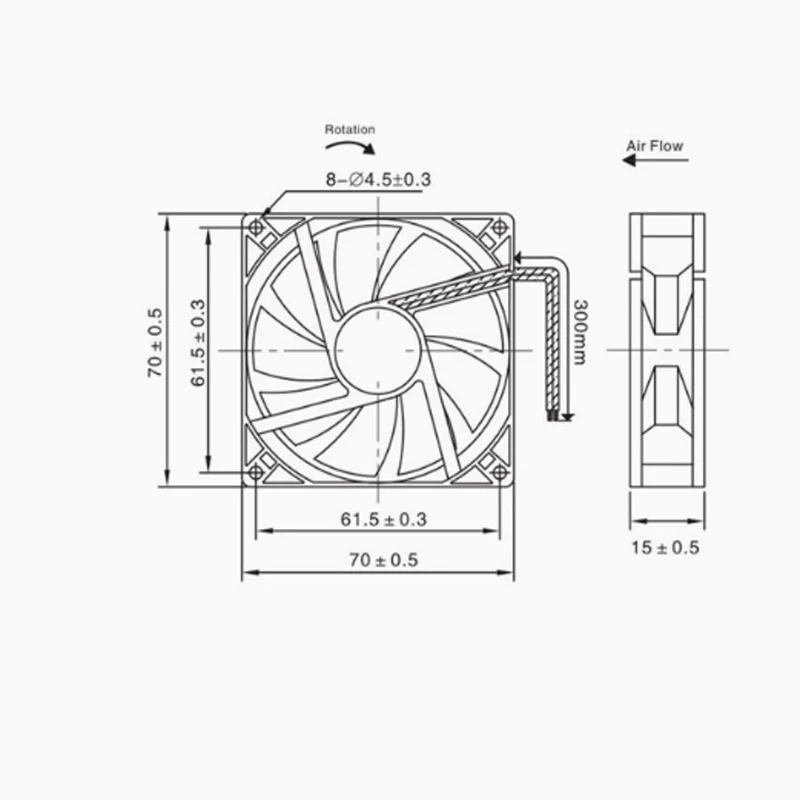 7015 5V 12V 24V 7CM 7cm Вентилятор охлаждения шасси компьютера