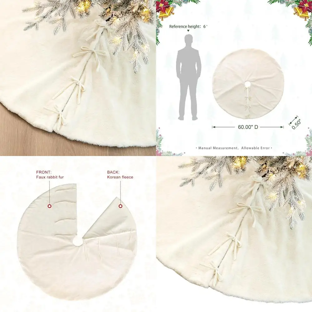 

Большая белая юбка в виде рождественской елки из искусственного меха — праздничный декор в деревенском стиле для домашних вечеринок