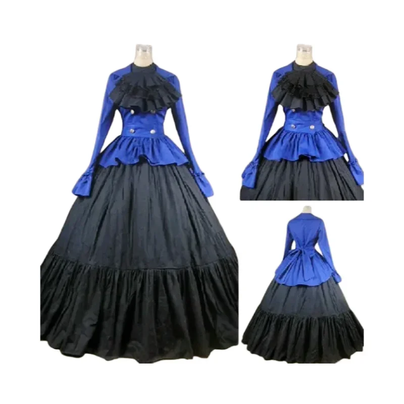 (GT020) бальное платье с длинными рукавами в готическом стиле викторианлолита, нарядное платье для выпускного вечера, костюм для Хэллоуина