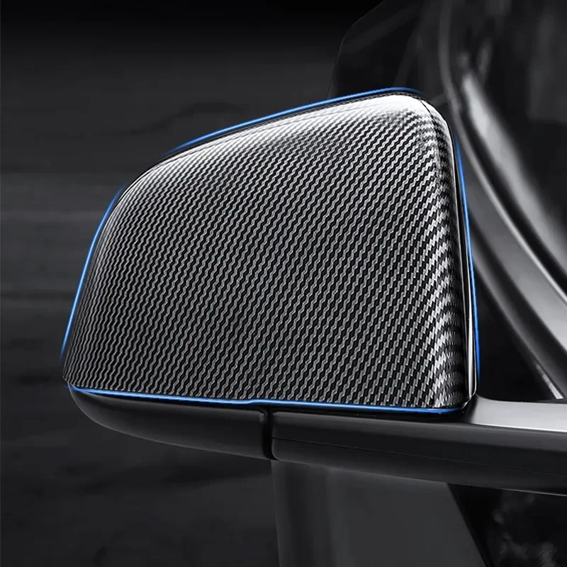 Carbon Fiber Rear View Mirror Car For Tesla Model 3 Y Bright/MatteDecorative Shell Exterior Accessories 2023 Car Rearview Cover