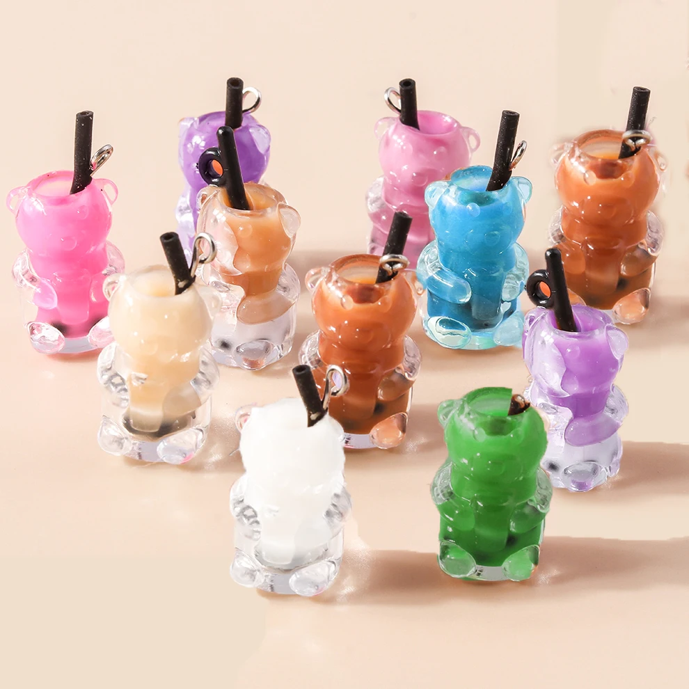 Leslie 10 Stück Gemischte Stile Sommer-Glasfläschchen mit Perlen-Muschel-Anhängern für DIY Ohrringe, Schlüsselanhänger, Halsketten und Schmuckherstellung – Detail 24