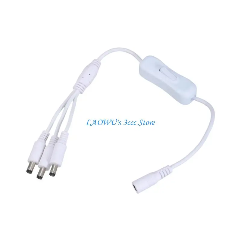 

Y8AD Power Extension Cable DC5521 Y Splitter 5.5x2.1mm Female to Three Male Split