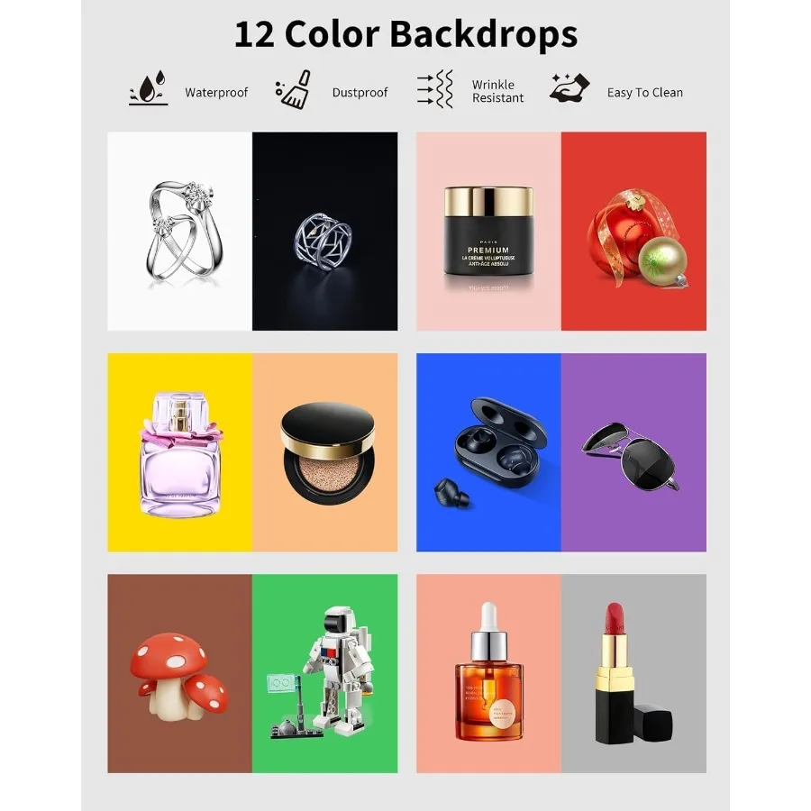 Glendan Photo Light Box Photography: 16x12 Portable Photo Box with 112 LED Dimmable Lights Folding Small Photo Booth Studio Box