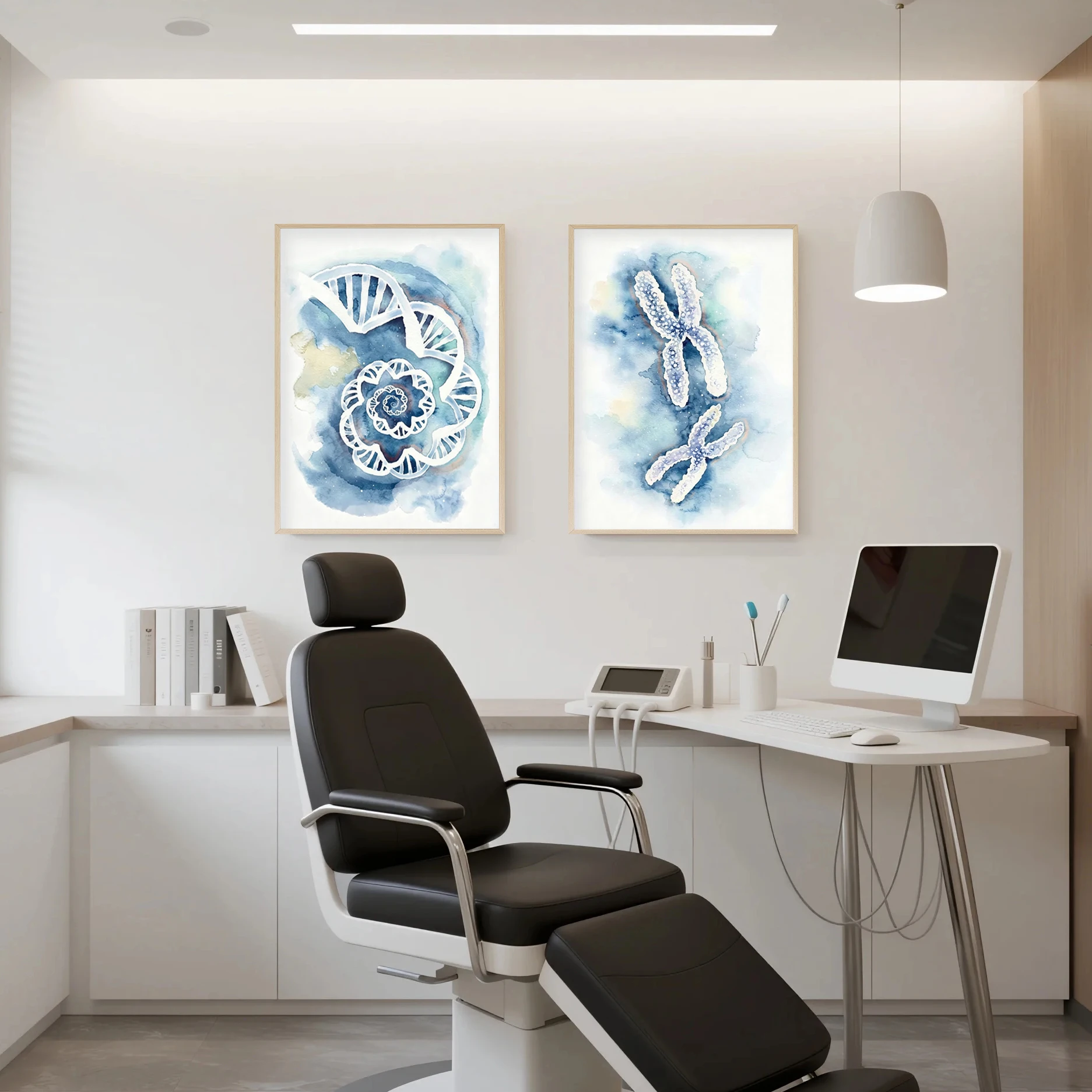 Aquarell-DNA-Doppelhelix-Chrom – Medical Lab Pictures Bewertung und Preis