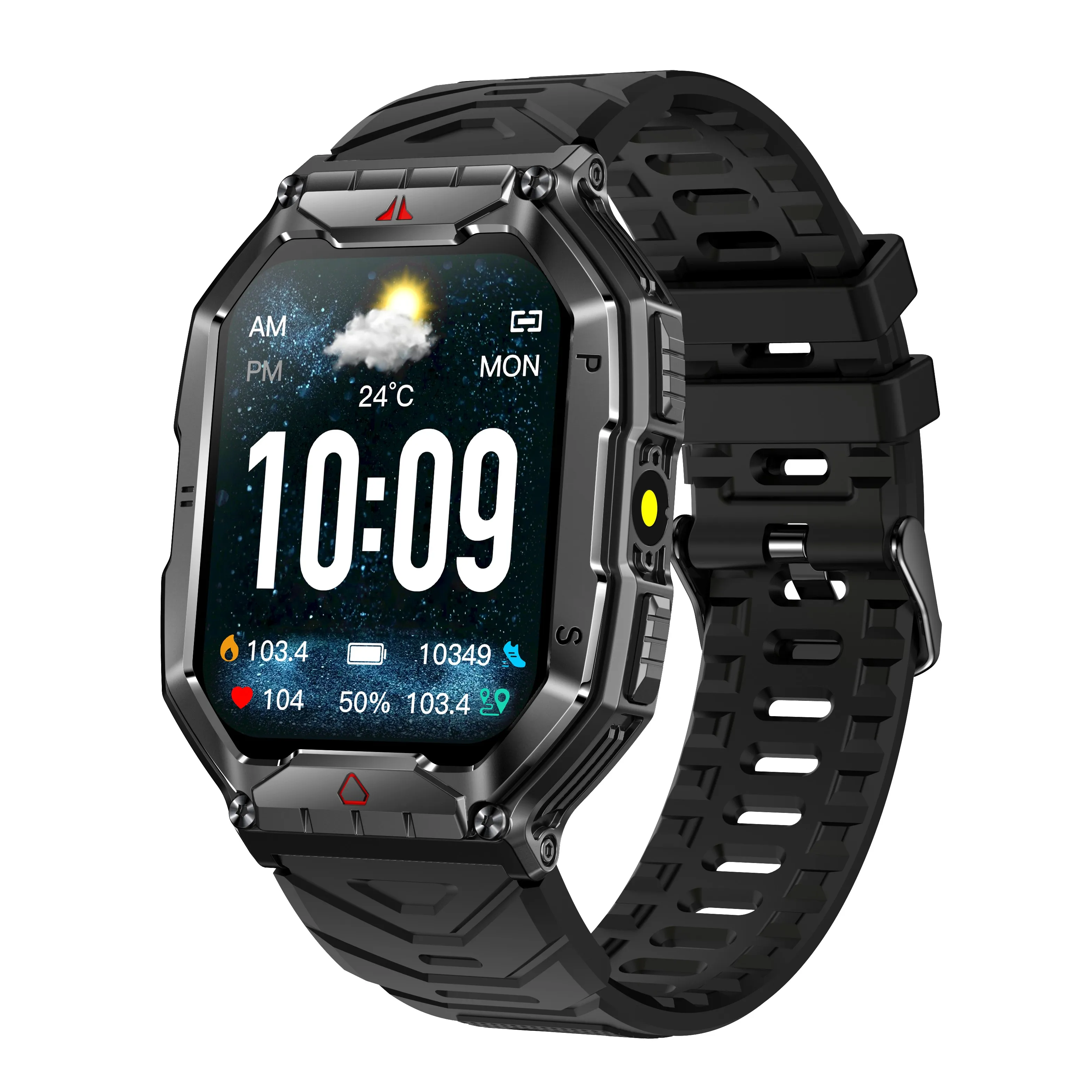 Sports Smart Watch for Men 650mAh BT Call Compass Waterproof Blood Monitoring KR82 Smartwatch