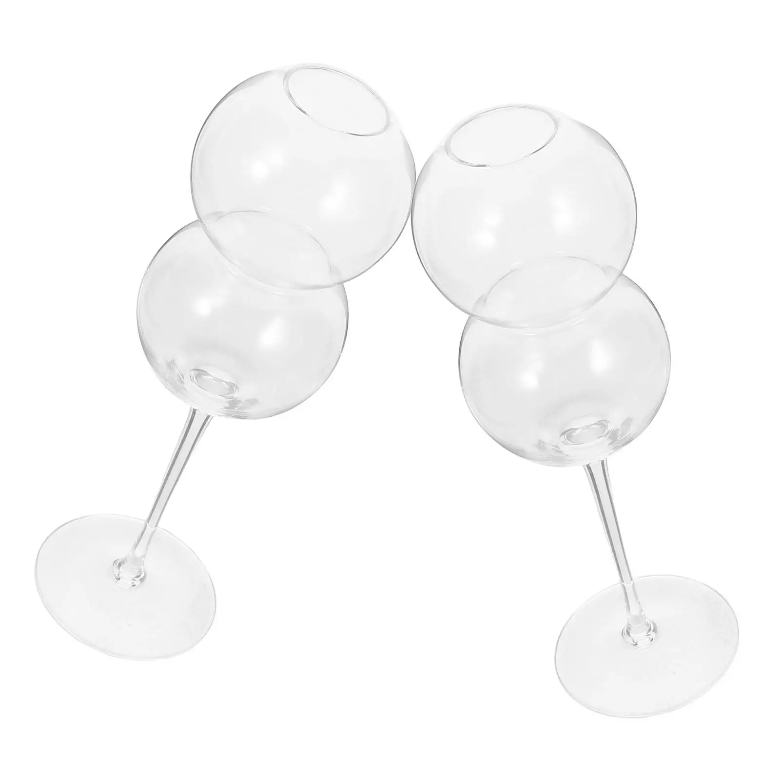 

2Pcs Lovely Reusable Crystal Glasses Innovative Design Smooth Mouth Footed Goblets for Parties Banquets Cocktails