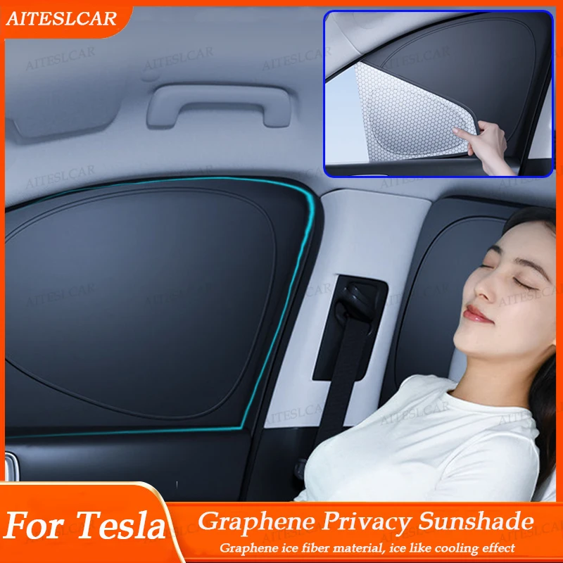 

For Tesla Model 3 Y Juniper Highland 2025-2020 Upgraded Sunshade Side Window Shade Cover Windshield Sun Visor Privacy Camping