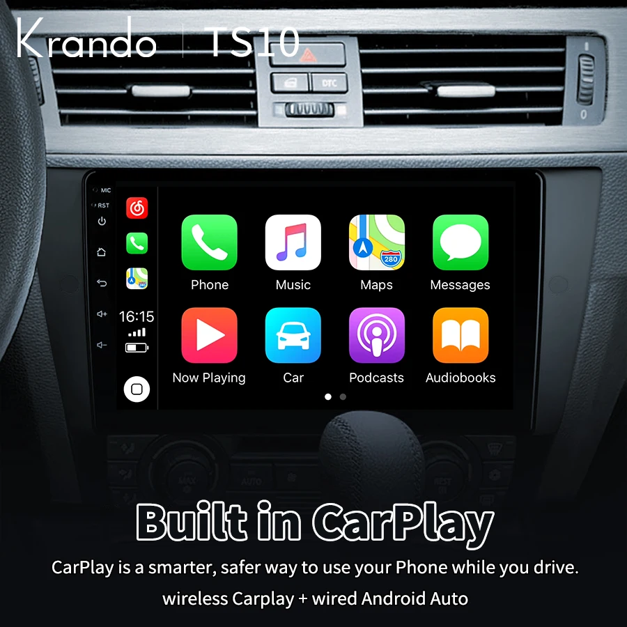 Krando شاشة السيارة أندرويد سيارة اللعب راديو تلقائي FM 1280*720 شاشة تعمل باللمس نظام تحديد المواقع والملاحة 8core DSP لسيارات BMW 3 Series E90 2005-2013 #4