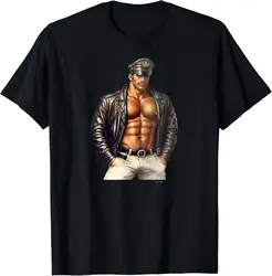 Dom Gay Leather Biker Gay Pride Daddy Bear Mustache T-Shirt