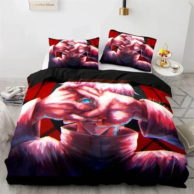 

Anime Jujutsu Kaisen Comfortable Duvet Quilt Cover Pillowcase Bedding Set Children Bedroom Decoration Home Textile