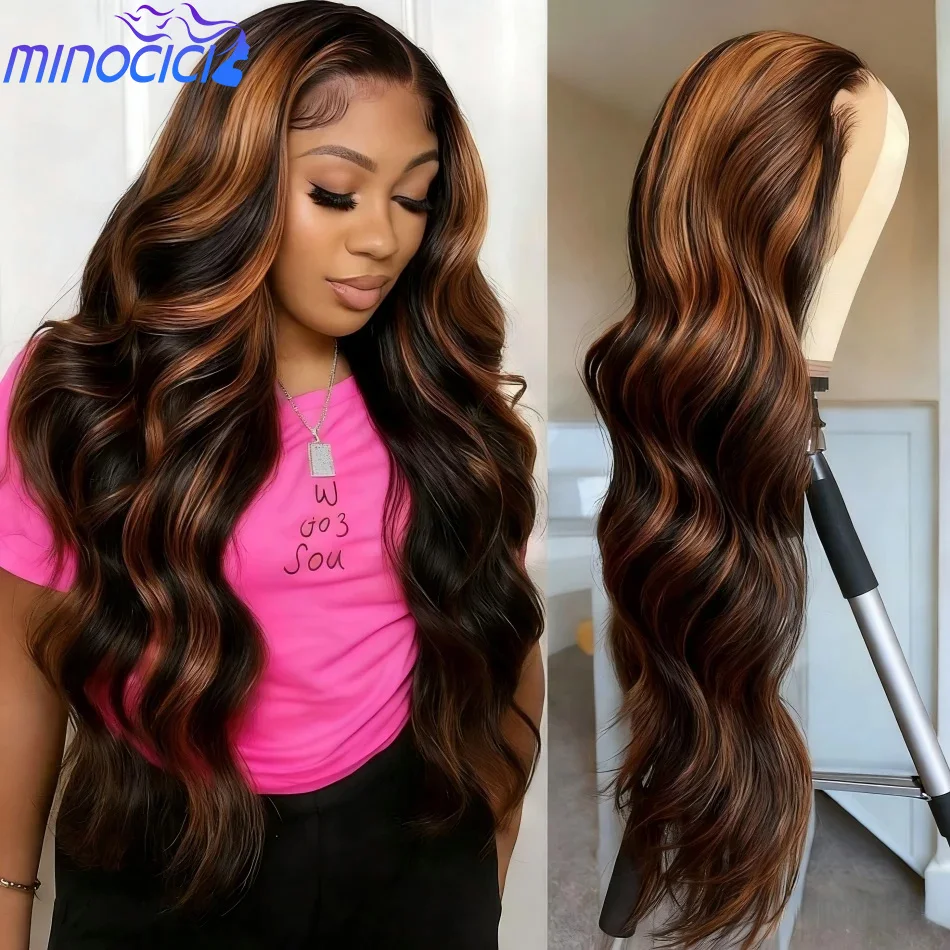 

Объемная волна Парики из человеческих волос Выделите Ombre 13X6 Hd Парик фронтальной части шнурка 100% человеческие волосы Плотность 250 P1b30 Предварительно выщипанные бразильские волосы