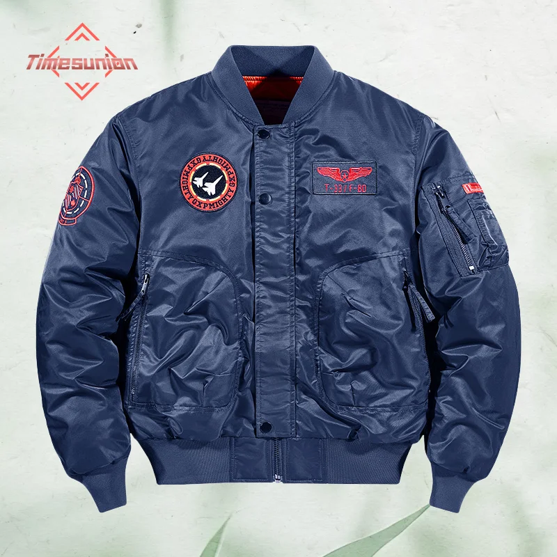 

Зимняя утепленная куртка-бомбер унисекс, летные парки в стиле ВВС, пальто с хлопковой вышивкой, повседневная верхняя одежда для мужчин