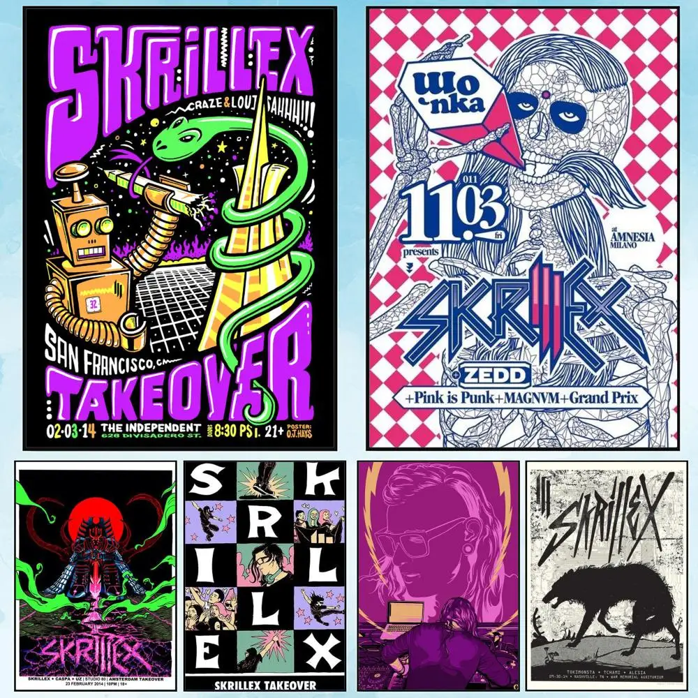 

Singer S-Skrillex Poster Poster Waterproof HD Wall Art Decal Self-Adhesive Aesthetic Decor for Home Living