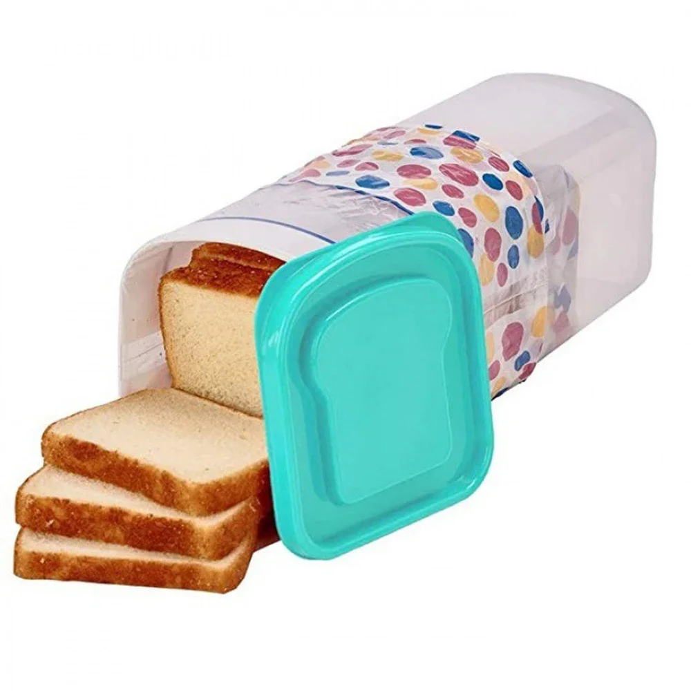 Crisper Box Rectangular with Handle Semi Transparent Cake Bread Container Packaging Box Dry Fresh Food Storage Box Bread Rack