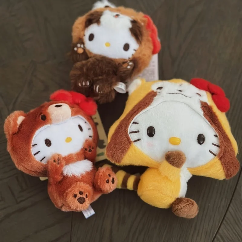 chaveiro-de-pelucia-hello-kitty-urso-da-serie-pequenos-animais-de-hokkaido-10cm-boneca-de-pelucia-gato-kitty-kawaii-vestido-de-raposa-pequena-pingente-para-bolsa