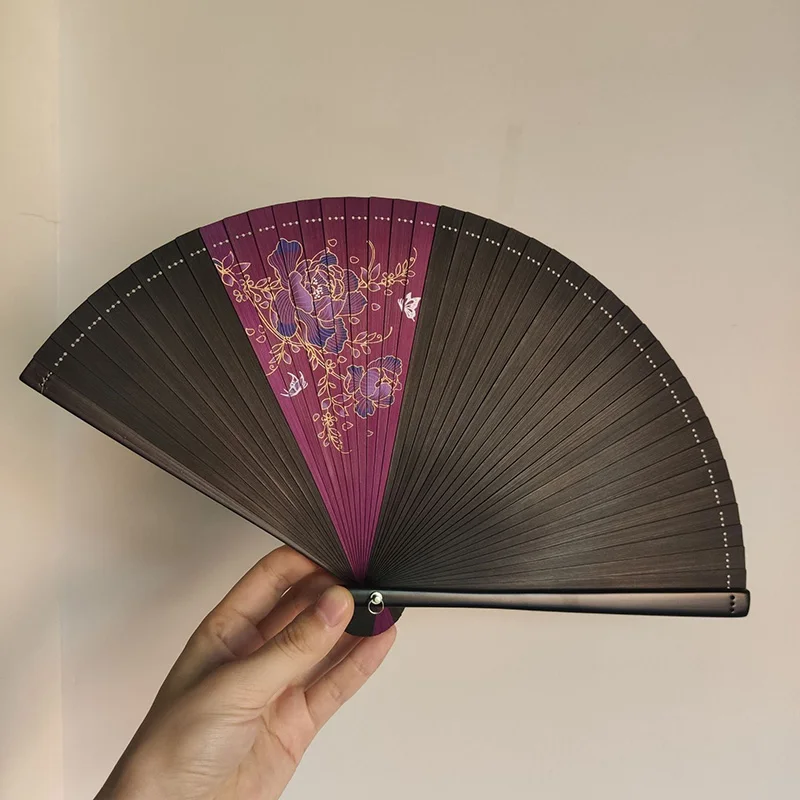 Classical Japanese Style Bamboo Fan Classical Hollow Female Folding Hand Fan Vintage Style Art Craft Gift Home Decor Ornaments