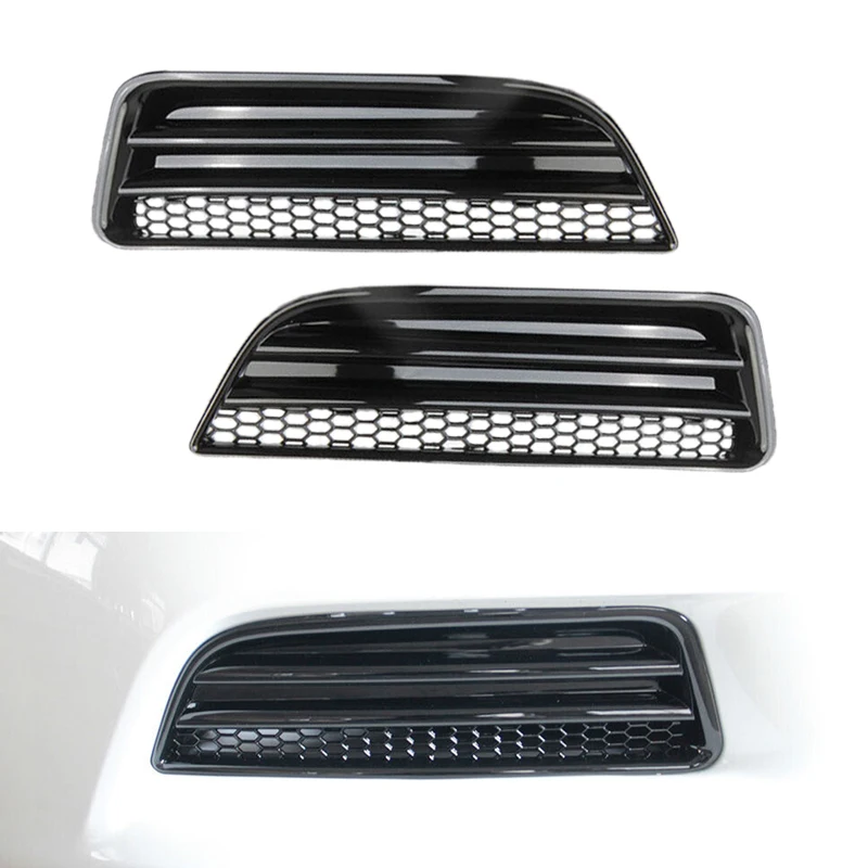 

1 Pair Car Front Bumper Honeycomb Fog Light Lamp Cover Trim ABS Fit For Dodge Charger SXT 2015-2019 2020 2021 2022 2023 Black