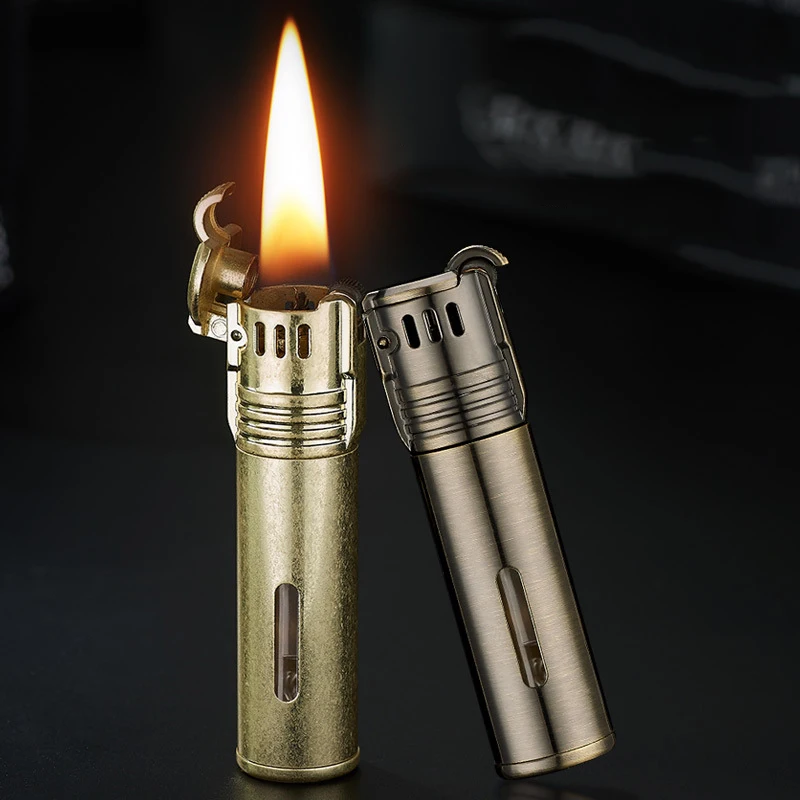 Windproof Diesel Oil Lighters Retro Flint Kerosene Lighter Gasoline Refillable Grinding Cigarette Lighters Gifts Survive Tool