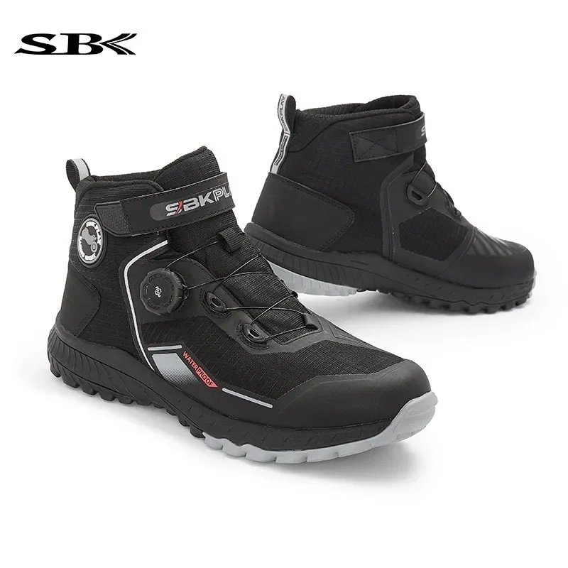 SBK Motorcycle Riding Boots Men's Four Season Motorcycle Racing Boots Waterproof Riding Shoes Commuter Fall Resistant BT-26