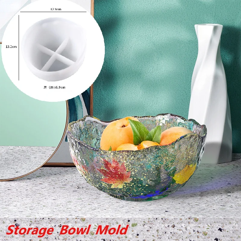 Resin Fruit Snack Cement Tray Mold Pot Casting Epoxy Resin Mold Silicone Storage Bowl Mold