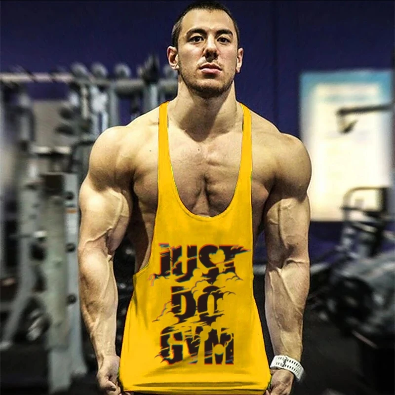2025 저스트 두 짐 다이나믹 디스트레스드 프린트 남성 스트링거 베스트 - 보디빌딩, 인텐시브 트레이닝용 짐 민소매