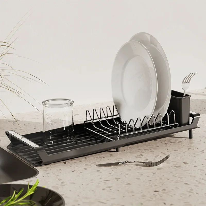 

Retractable Dishes Drain Rack Multifunctional Kitchen Knives and Forks Chopsticks Sink Tableware Storage Shelf