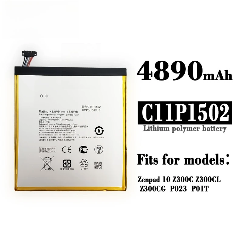 真新しい C11P1502 4890mAh バッテリー Asus ZenPad 10 Z300CG Z300CL P01T Z300M Z300C P023 10.1 バッテリー + ツール