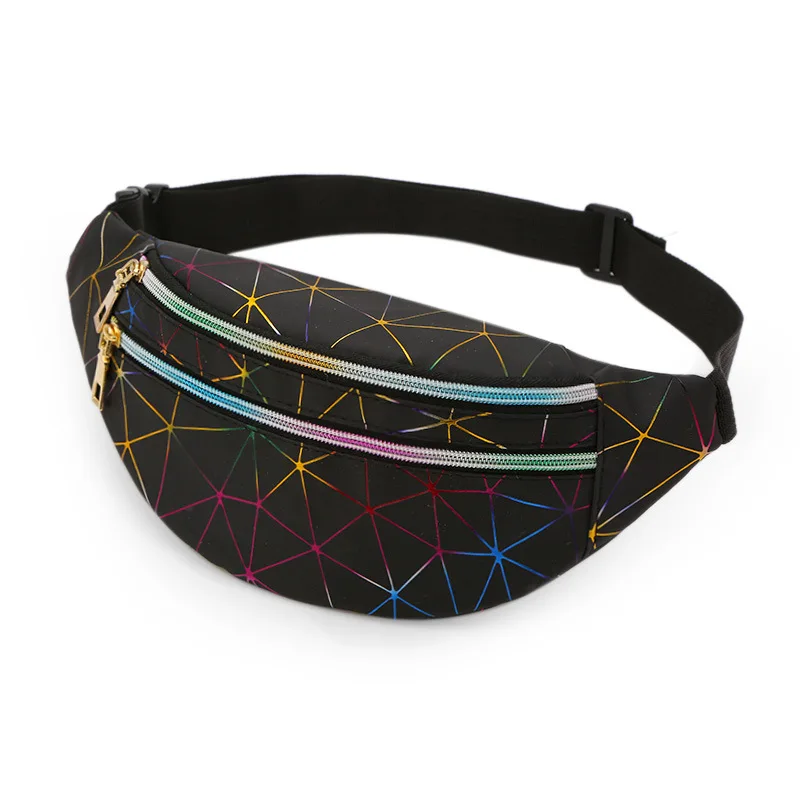 Holographic Fanny Pack Women\'s Belt Bag Female Waist Bags Laser Chest Phone Pouch Lady Banana Purse Bum Bag Kidney