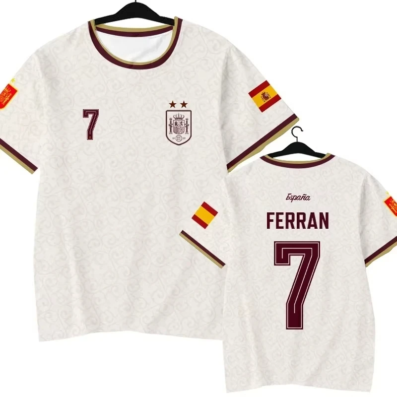2026 Spanien-Themen-Fußballtrikot 3D-Druck Polyester Schnelltrocknend Kurzarm Unisex Bestseller Freizeitartikel T-Shirt – Detail 11