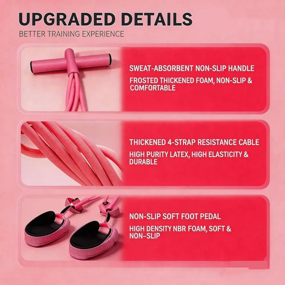 Professional Sit Up Equipment Fitness Resistance Bands Elastic Multi-purpose Stretch Bands AB Training Pedal Exercise Bands Yoga