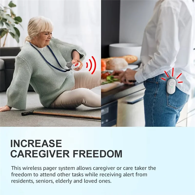 REPLA-Neue Q26 Wireless Smart Türklingel Pflege Türklingel Ältere Notruf Gerät Pflege Pager Pflege Pager SOS Alarm System