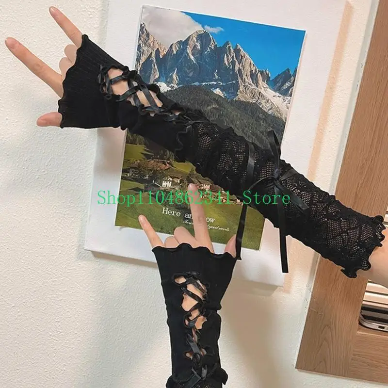 

5asd Лолита Свадебные кружевные перчатки с рукавами для свадебной вечеринки Белые аксессуары Лолиты