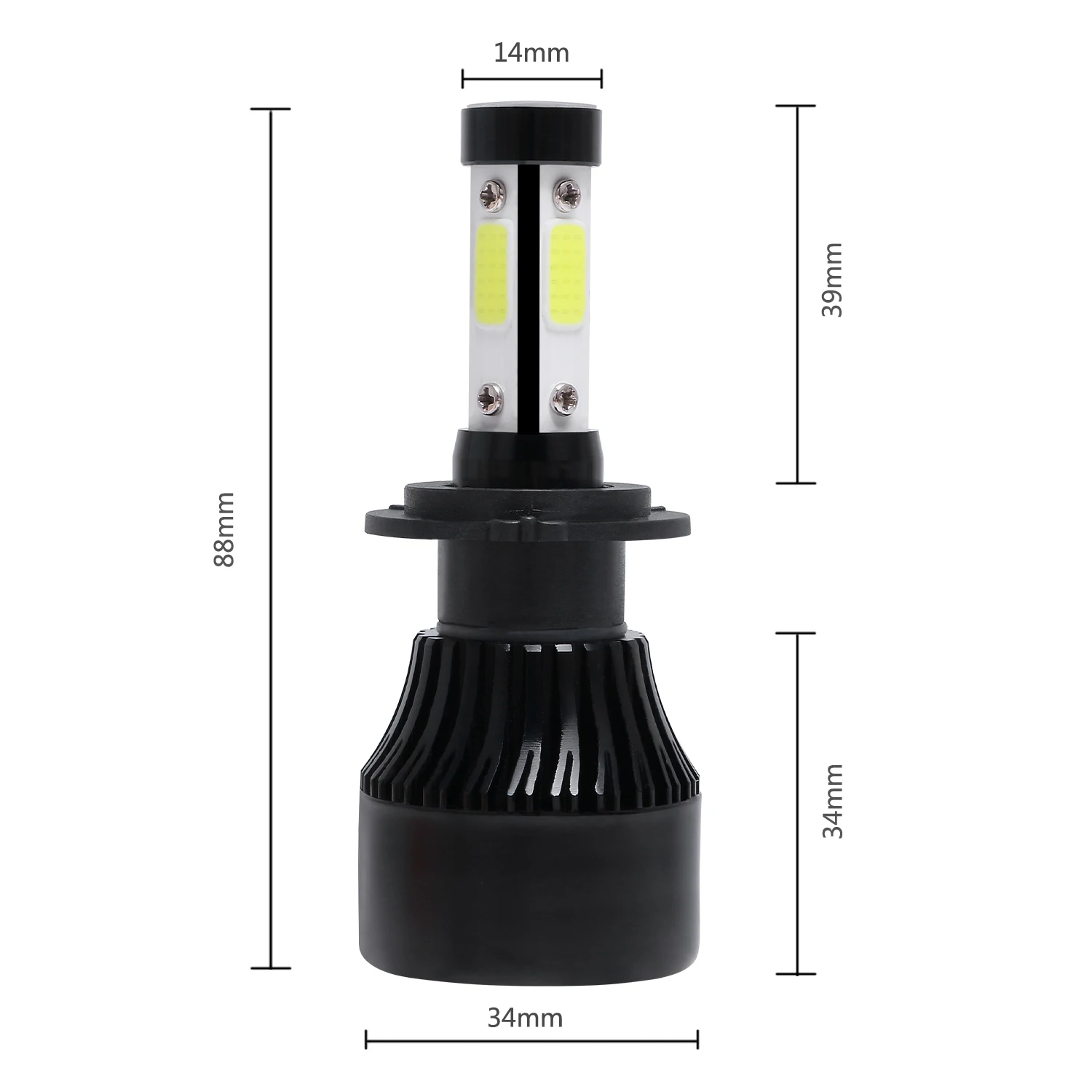2Pcs 4Side H7 LED Car Headlight 4 Side 360 Degree 20000LM H1 H3 H4 H8 H9 H11 Headlight Bulb HB3 9005 HB4 9006 Car Lights 6000K